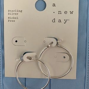 NWT A New Day Silver Hoop Earrings